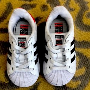 Pre Loved Smoke Free Adidas x Run DMC Toddler. Sz 5 Red/White/Black.